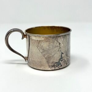 Oneida Ltd Vintage Silverplate Baby Cup Gold Wash Interior Child Mug